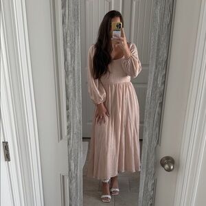 Aura Blush Long Sleeve Maxi Dress